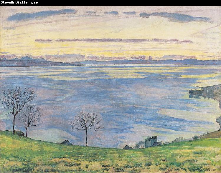 Ferdinand Hodler Genfersee am Abend von Chexbres aus